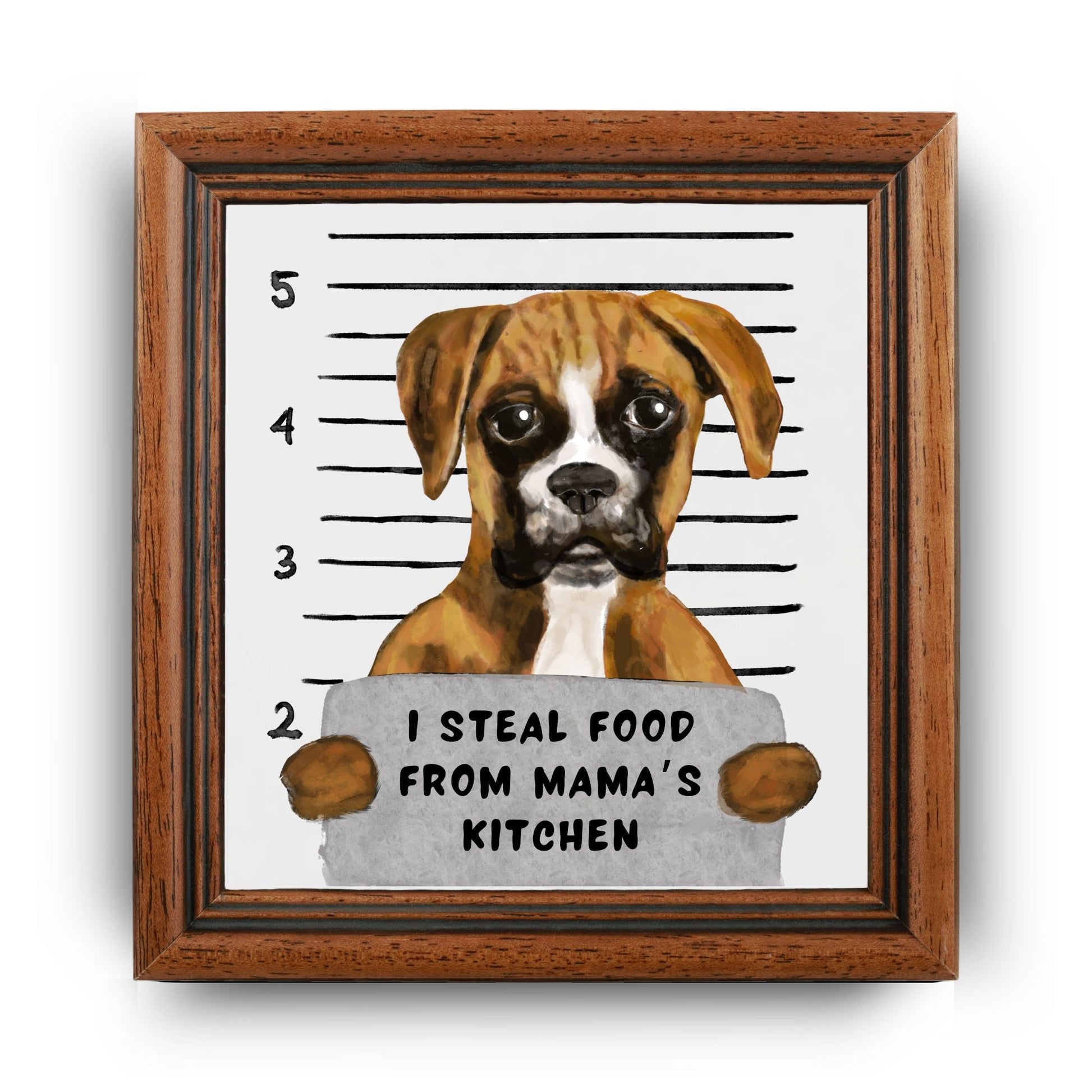 Boxer Mugshot Ceramic Tile - MerikaArt