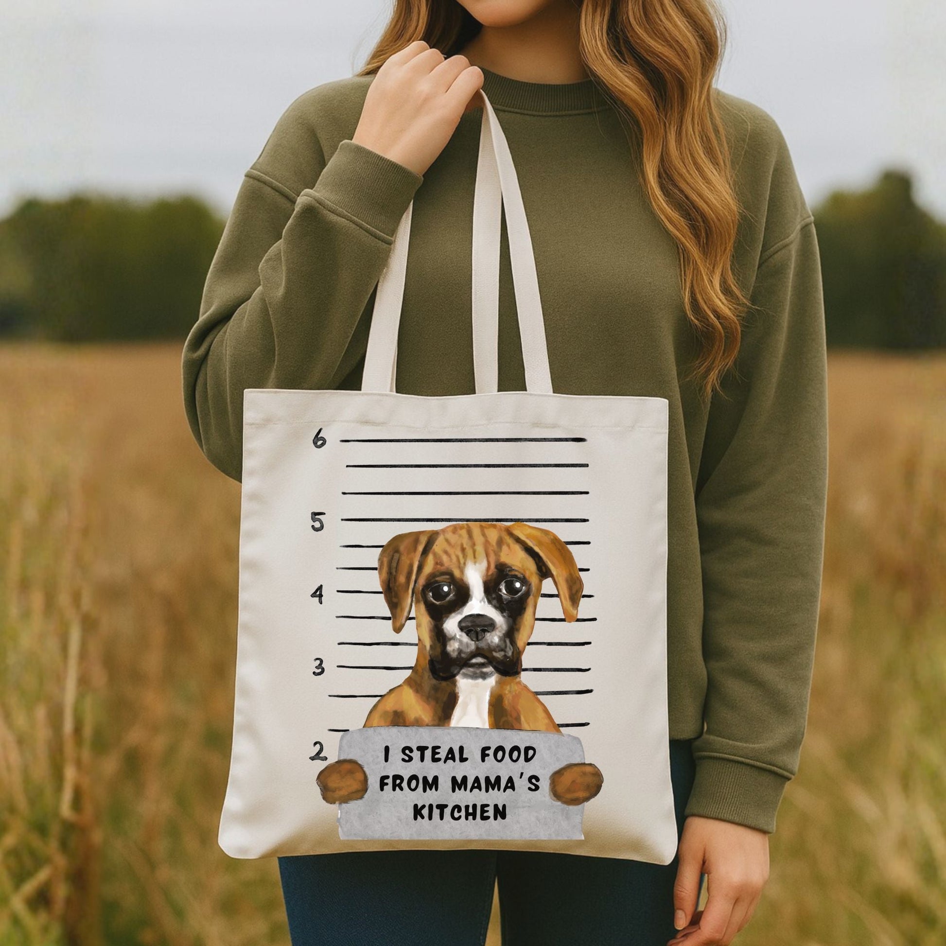 Boxer Mugshot Tote Bag - MerikaArt