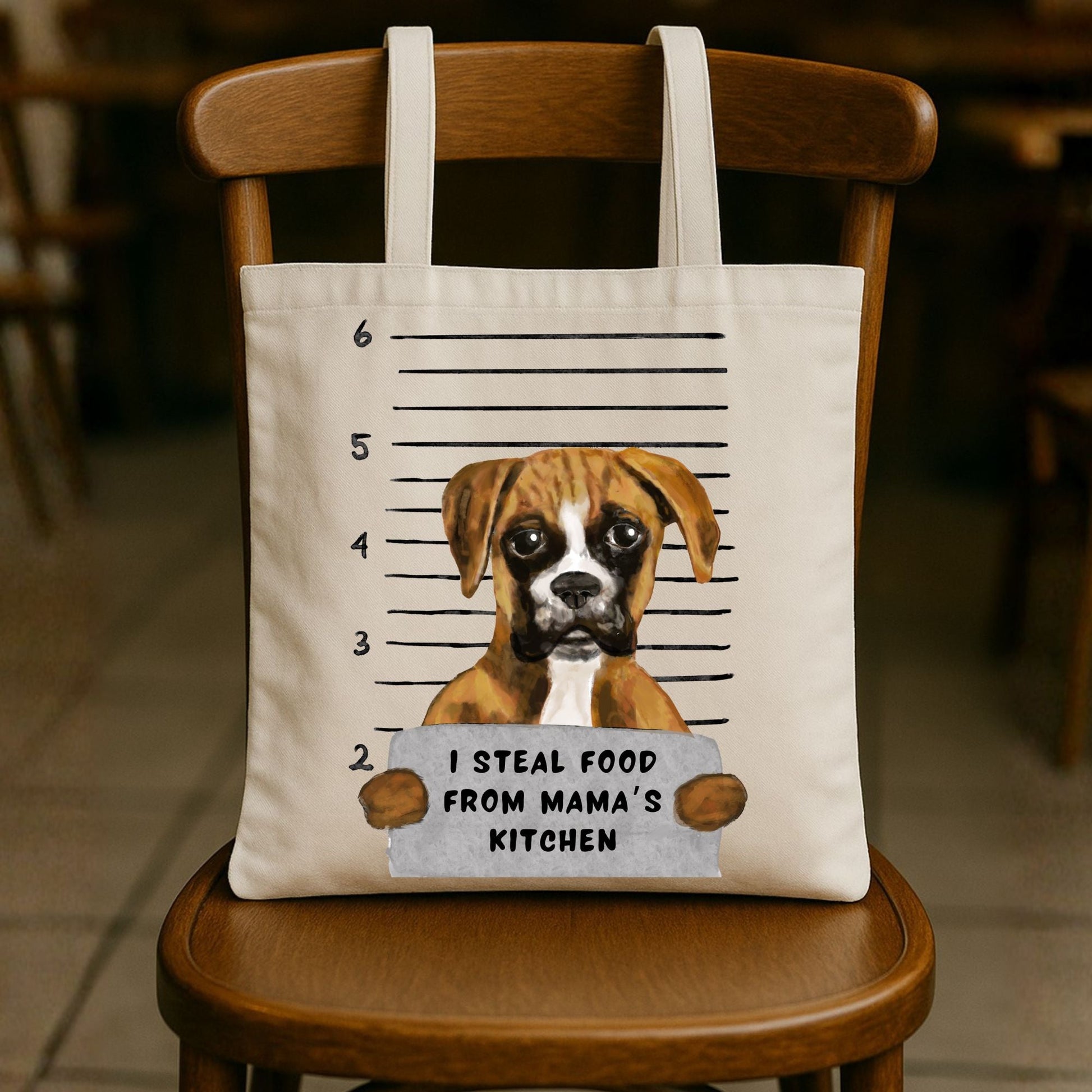Boxer Mugshot Tote Bag - MerikaArt
