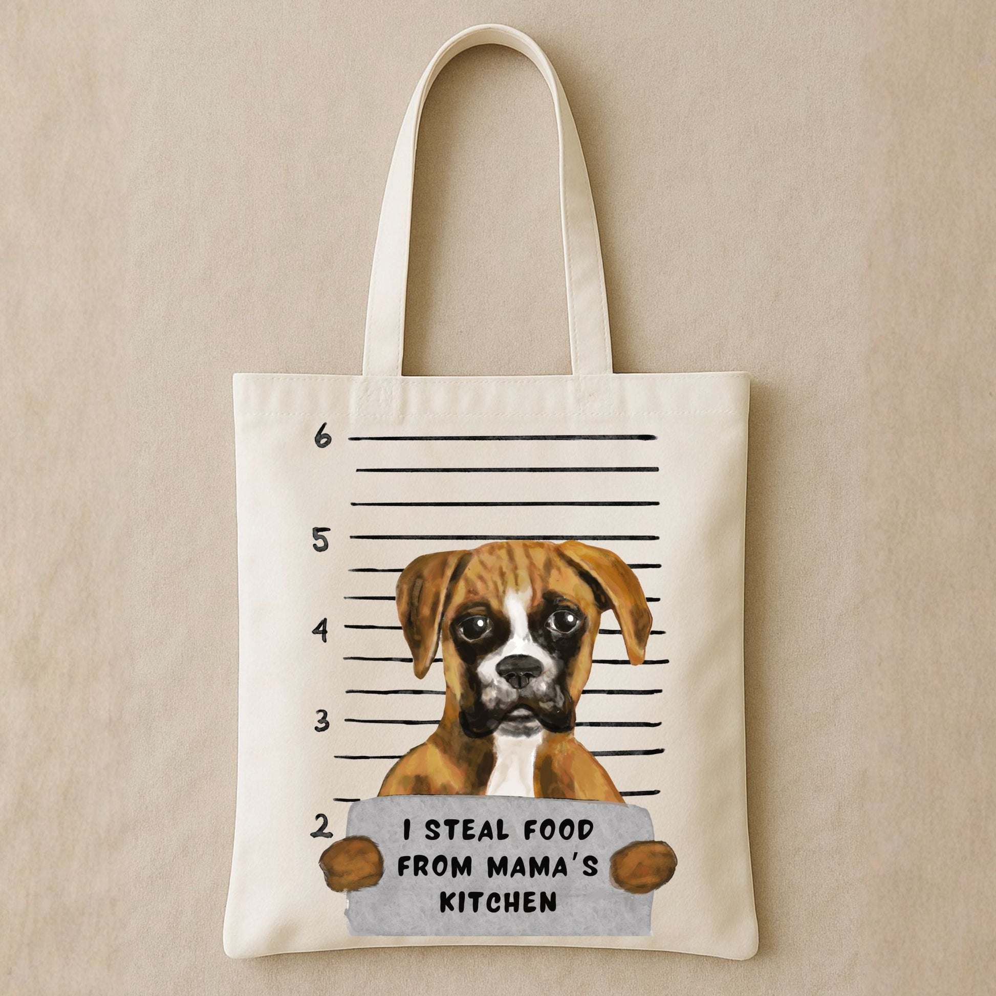 Boxer Mugshot Tote Bag - MerikaArt