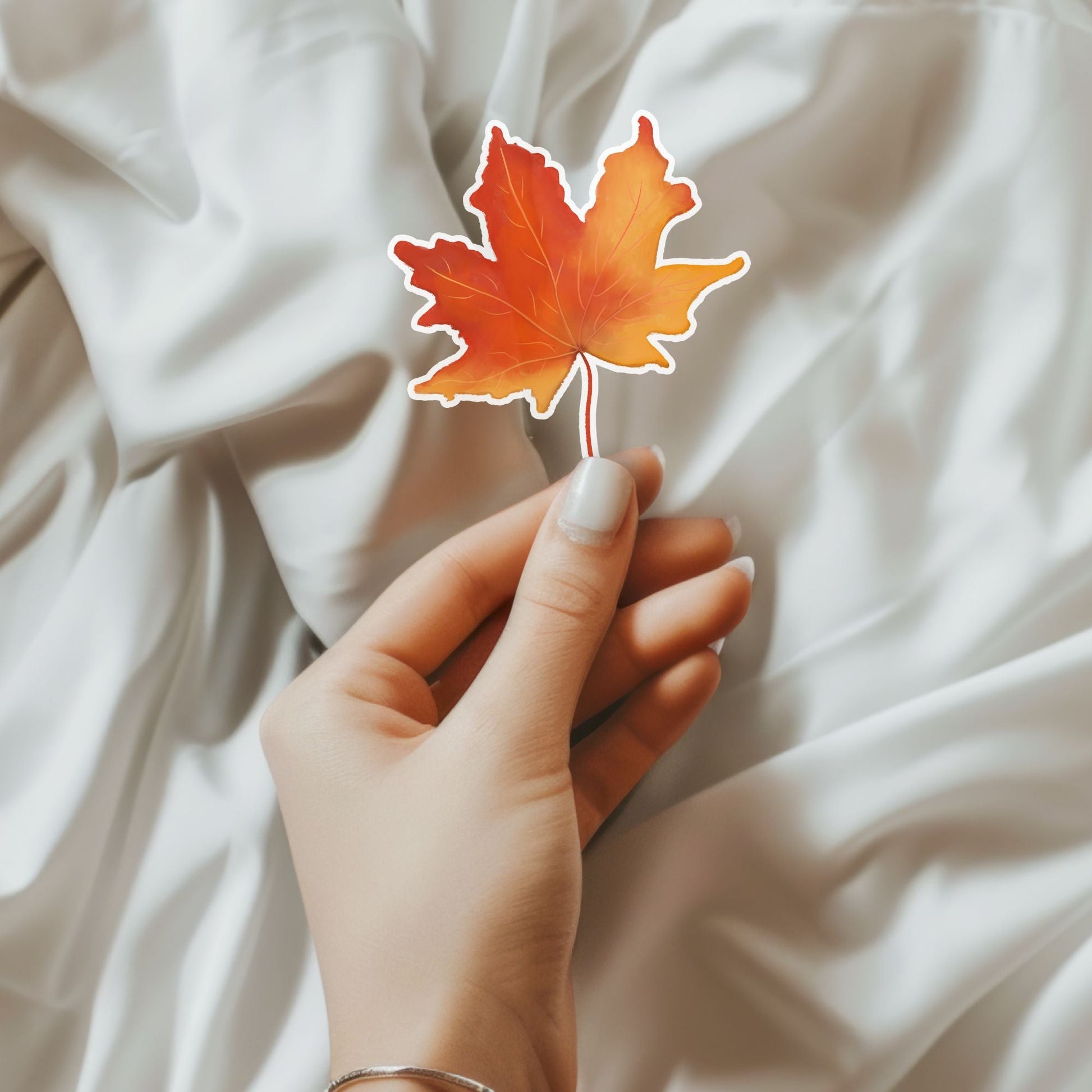 Bright Autumn Maple Leaf Sticker - MerikaArt