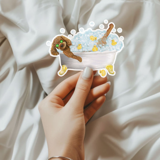 Brown Dog Vinyl Sticker - MerikaArt