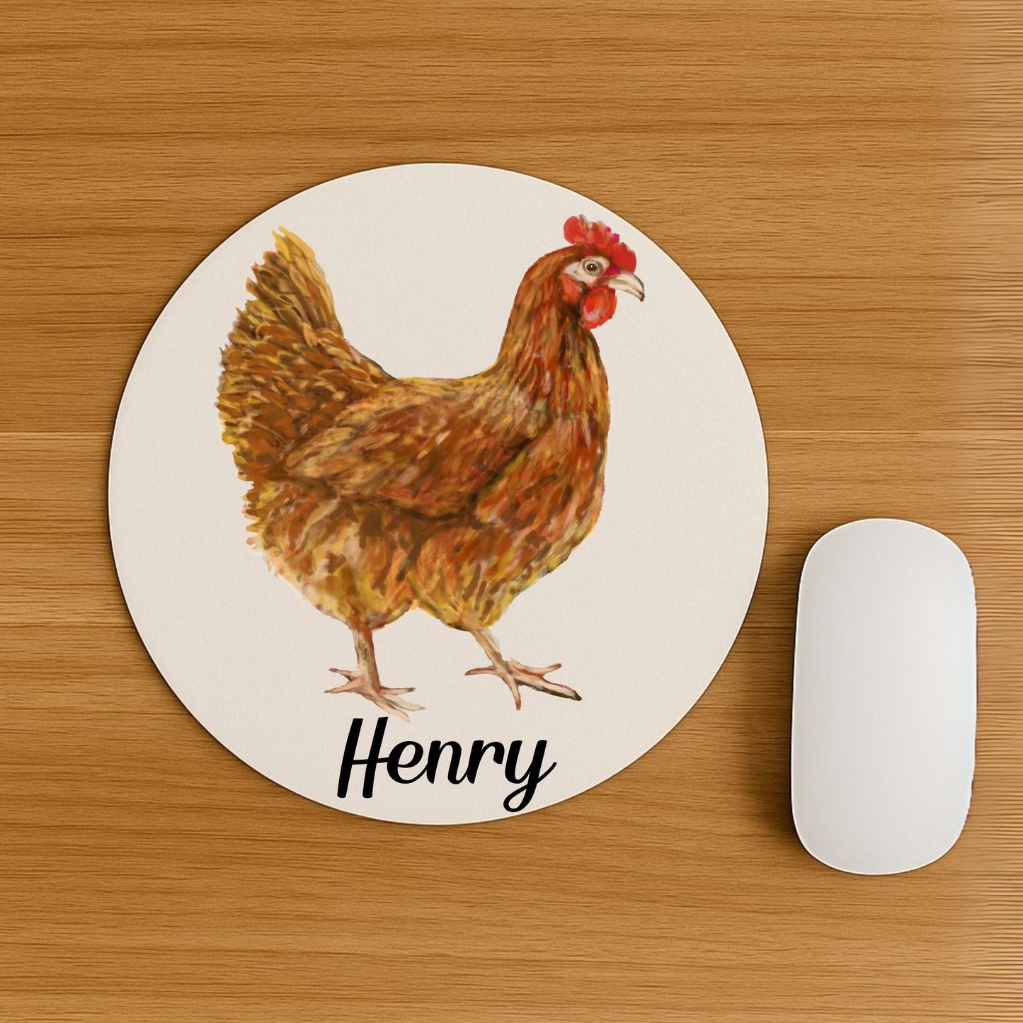 Brown Hen Mousepad - MerikaArt