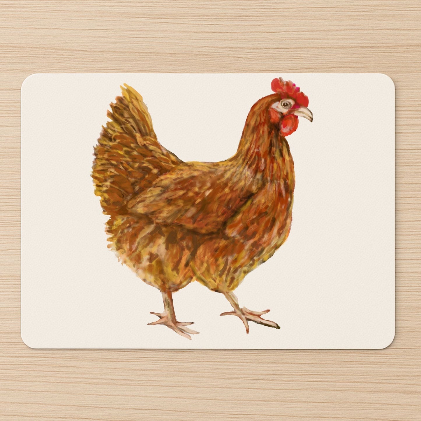 Brown Hen Mousepad - MerikaArt