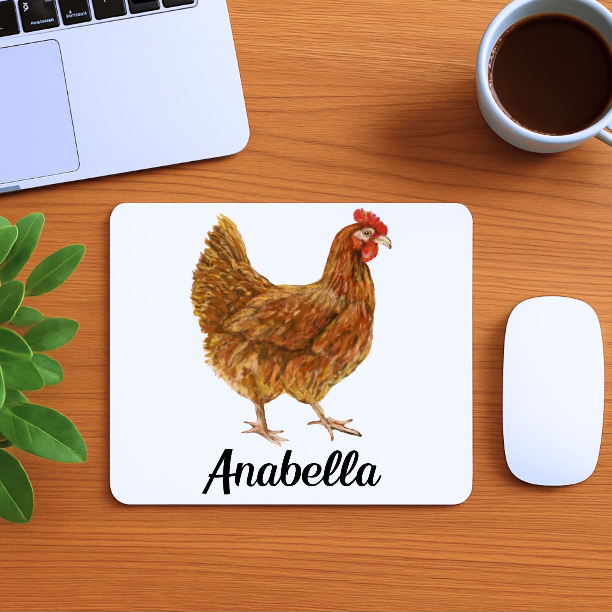 Brown Hen Mousepad - MerikaArt