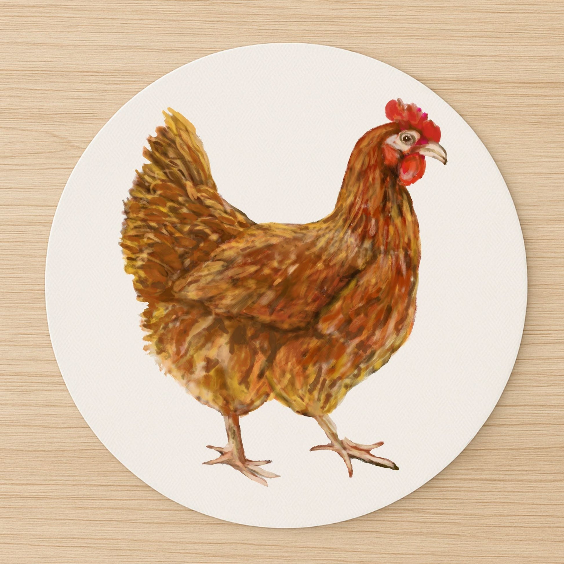 Brown Hen Mousepad - MerikaArt