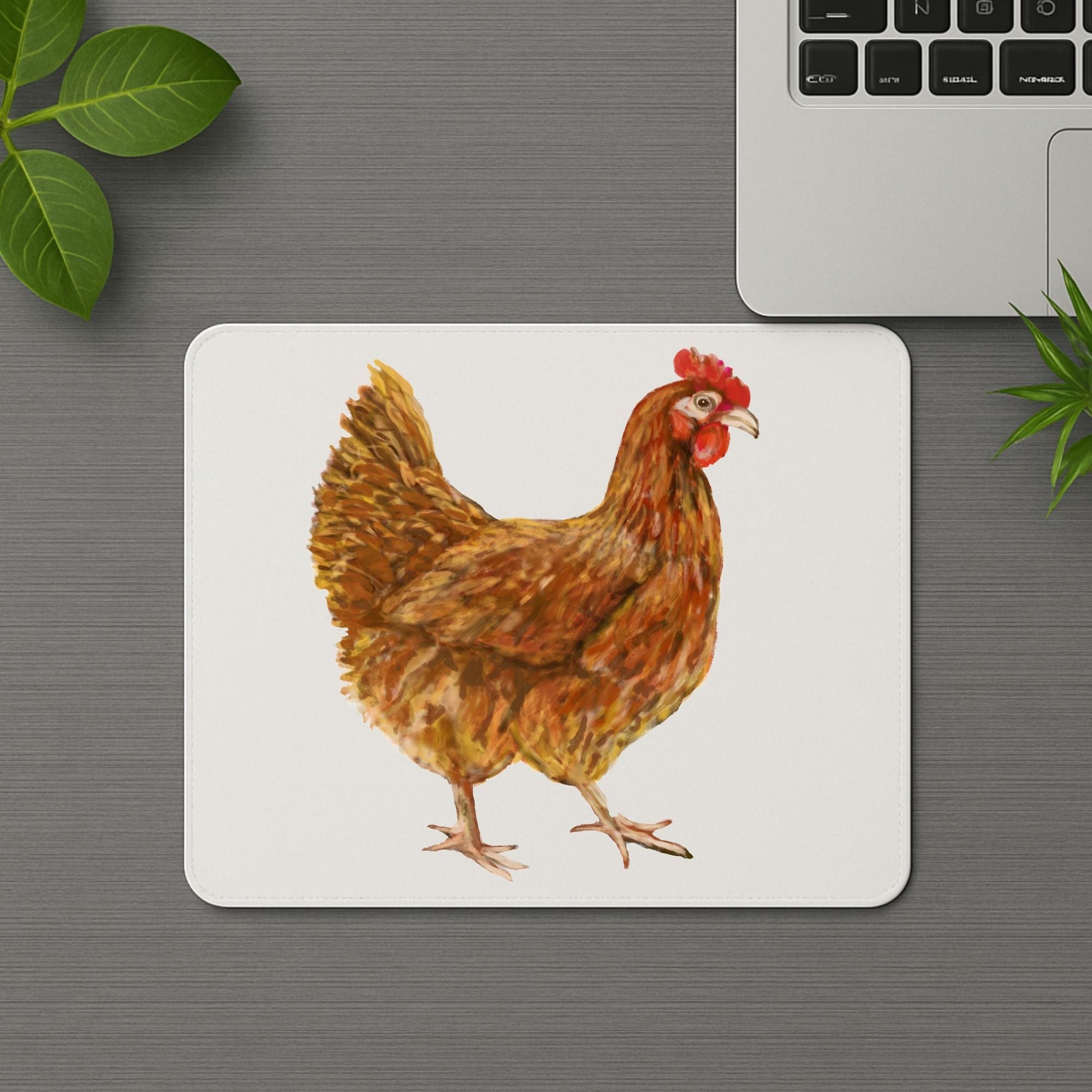 Brown Hen Mousepad - MerikaArt