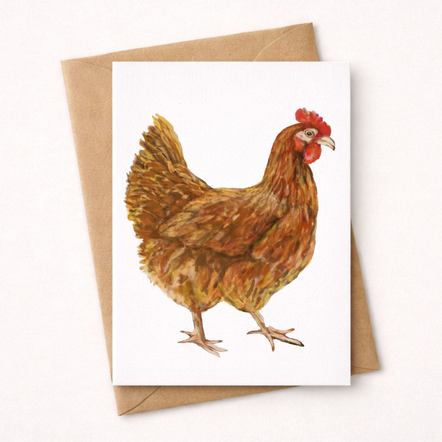 Brown Hen Postcard - MerikaArt