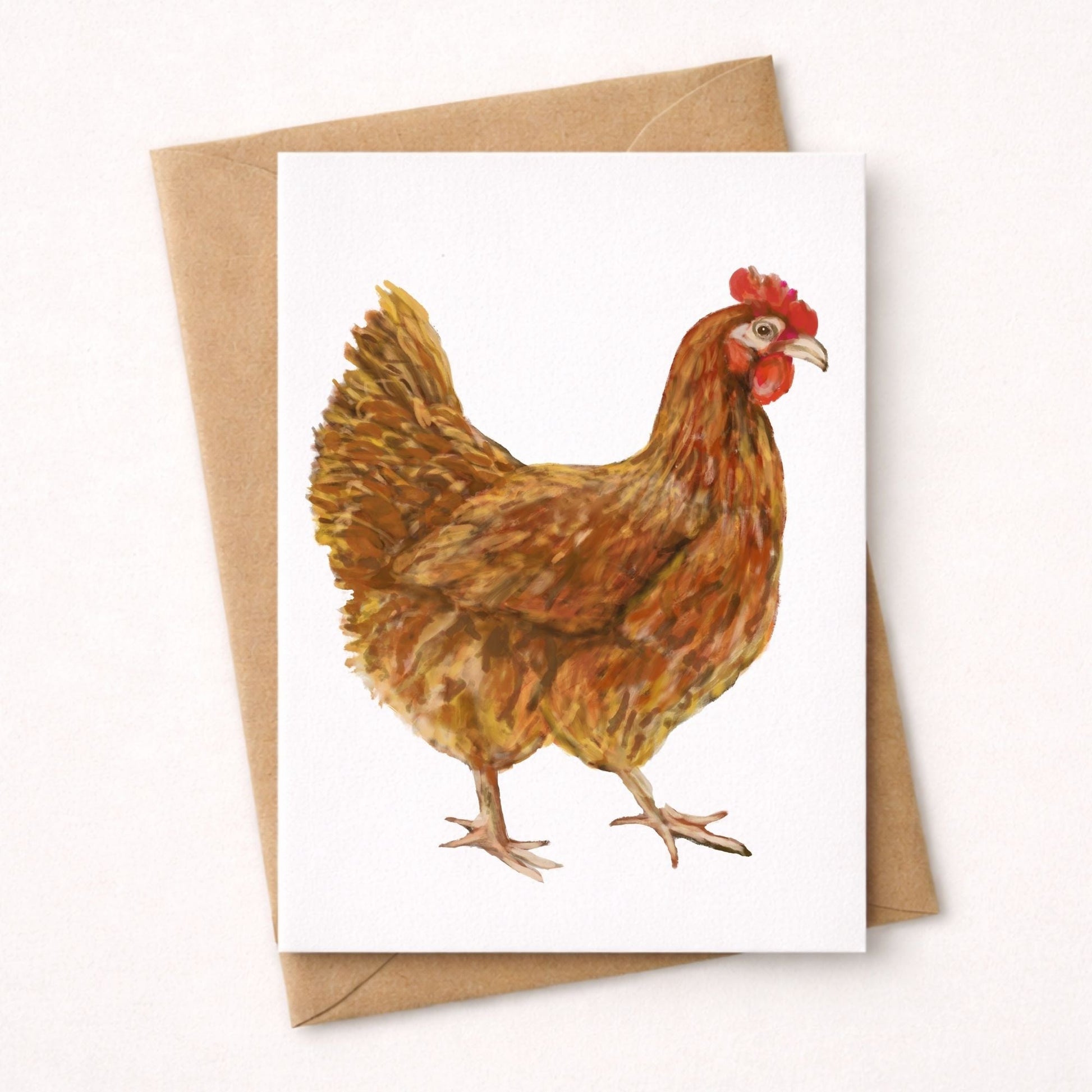 Brown Hen Postcard - MerikaArt
