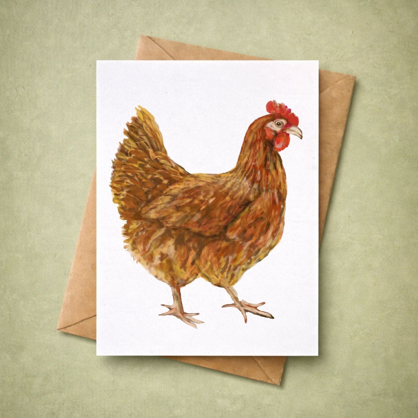 Brown Hen Postcard - MerikaArt