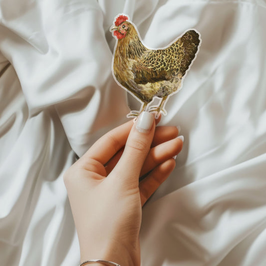 Brown Hen Sticker - MerikaArt