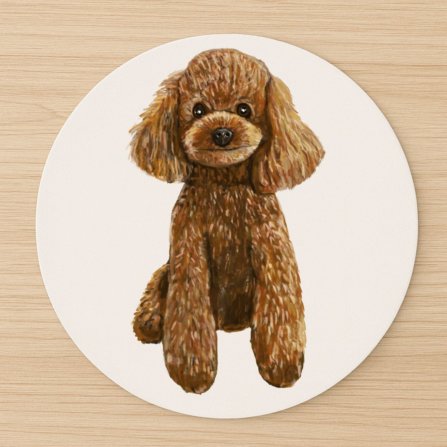 Brown Poodle Mousepad - MerikaArt