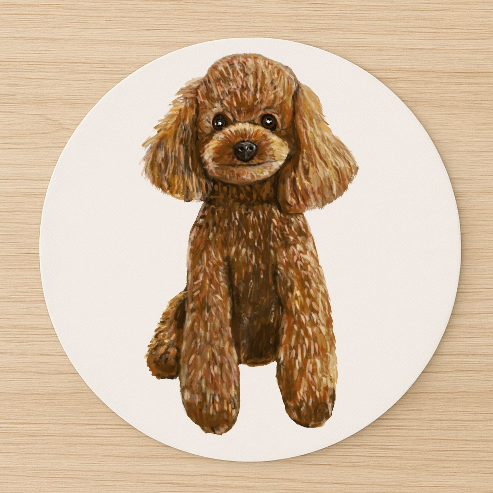 Brown Poodle Mousepad - MerikaArt
