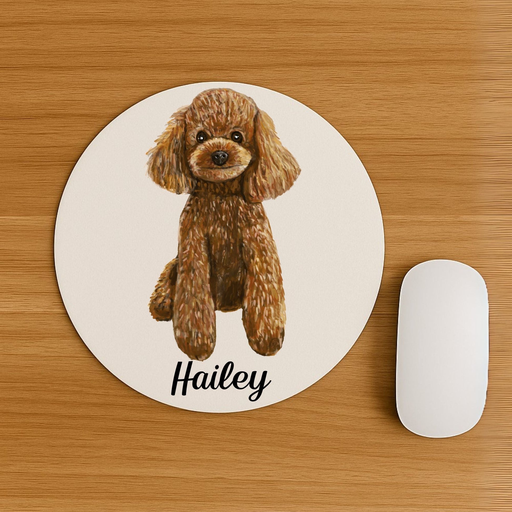 Brown Poodle Mousepad - MerikaArt