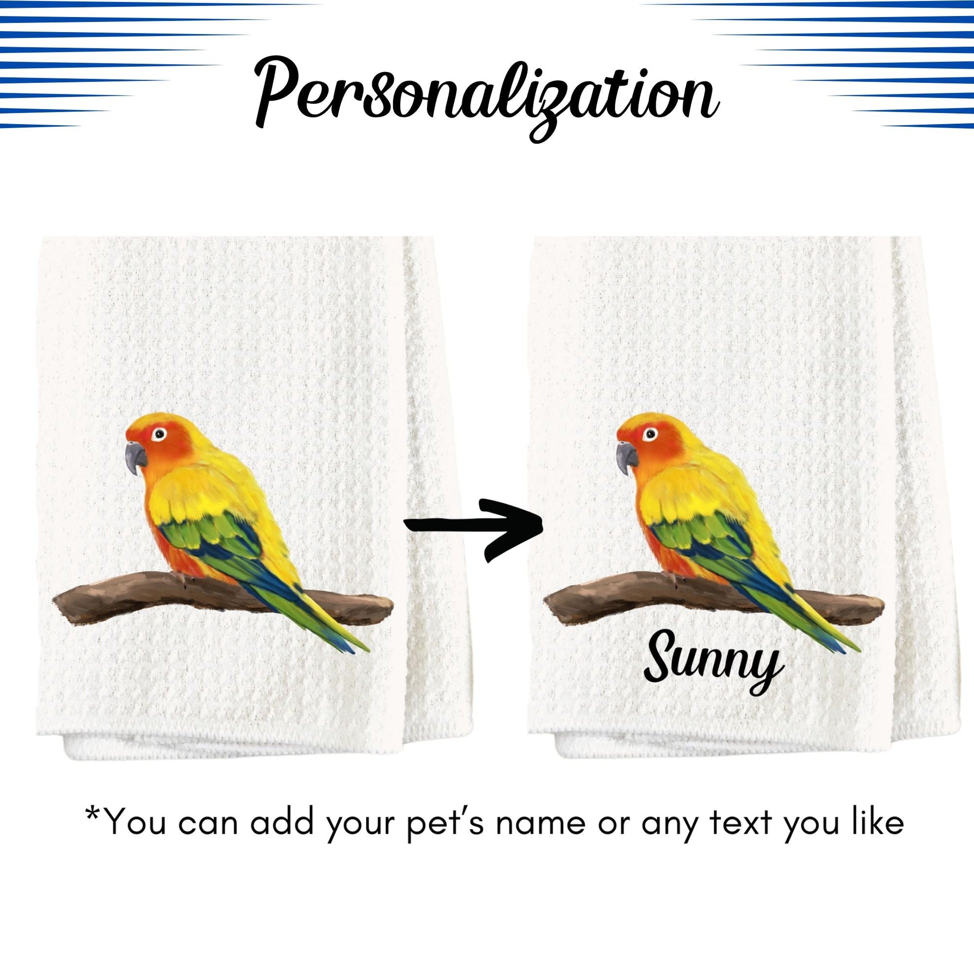 Brown - Throated Conure Kitchen Towel - MerikaArt