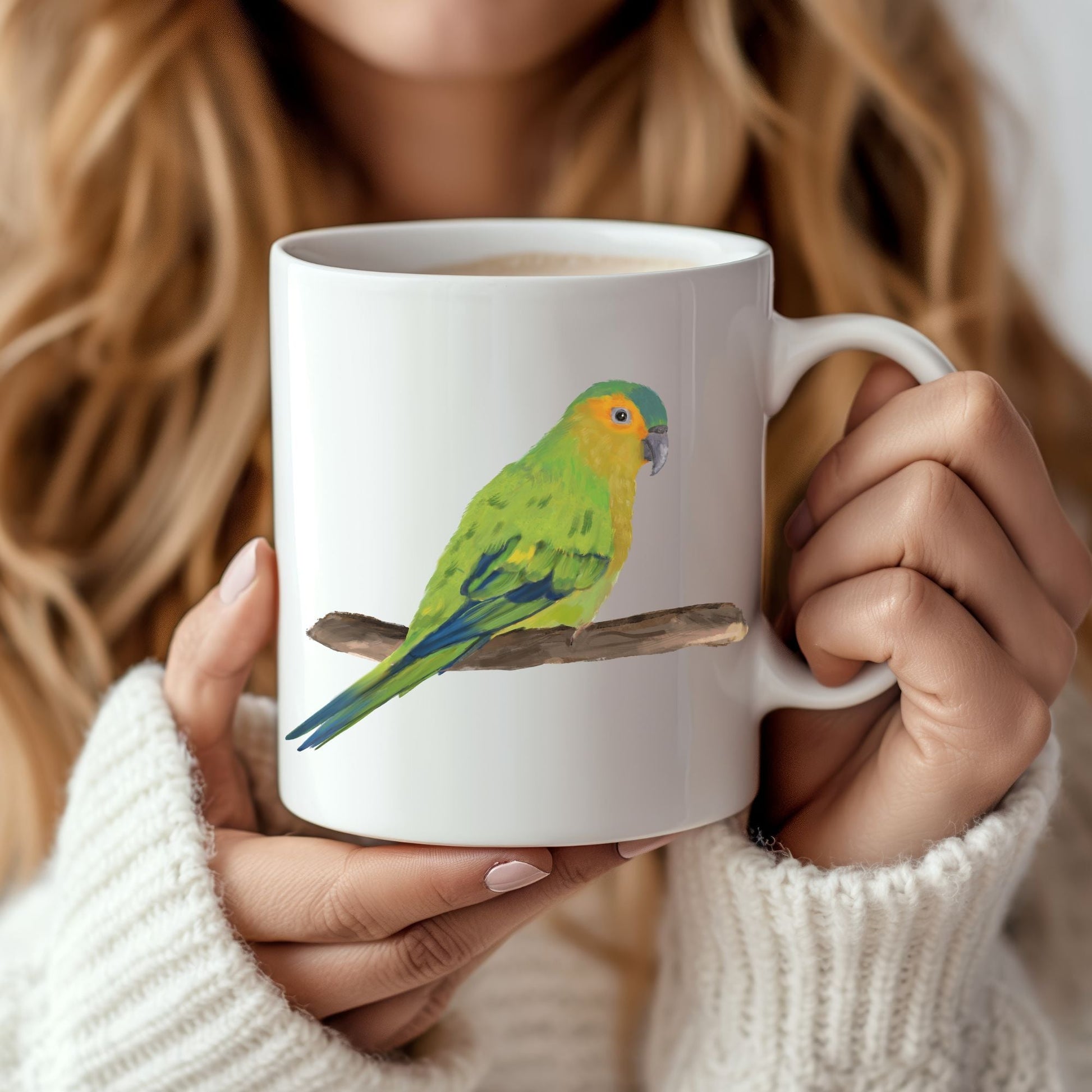 Brown - Throated Conure Mug - MerikaArt