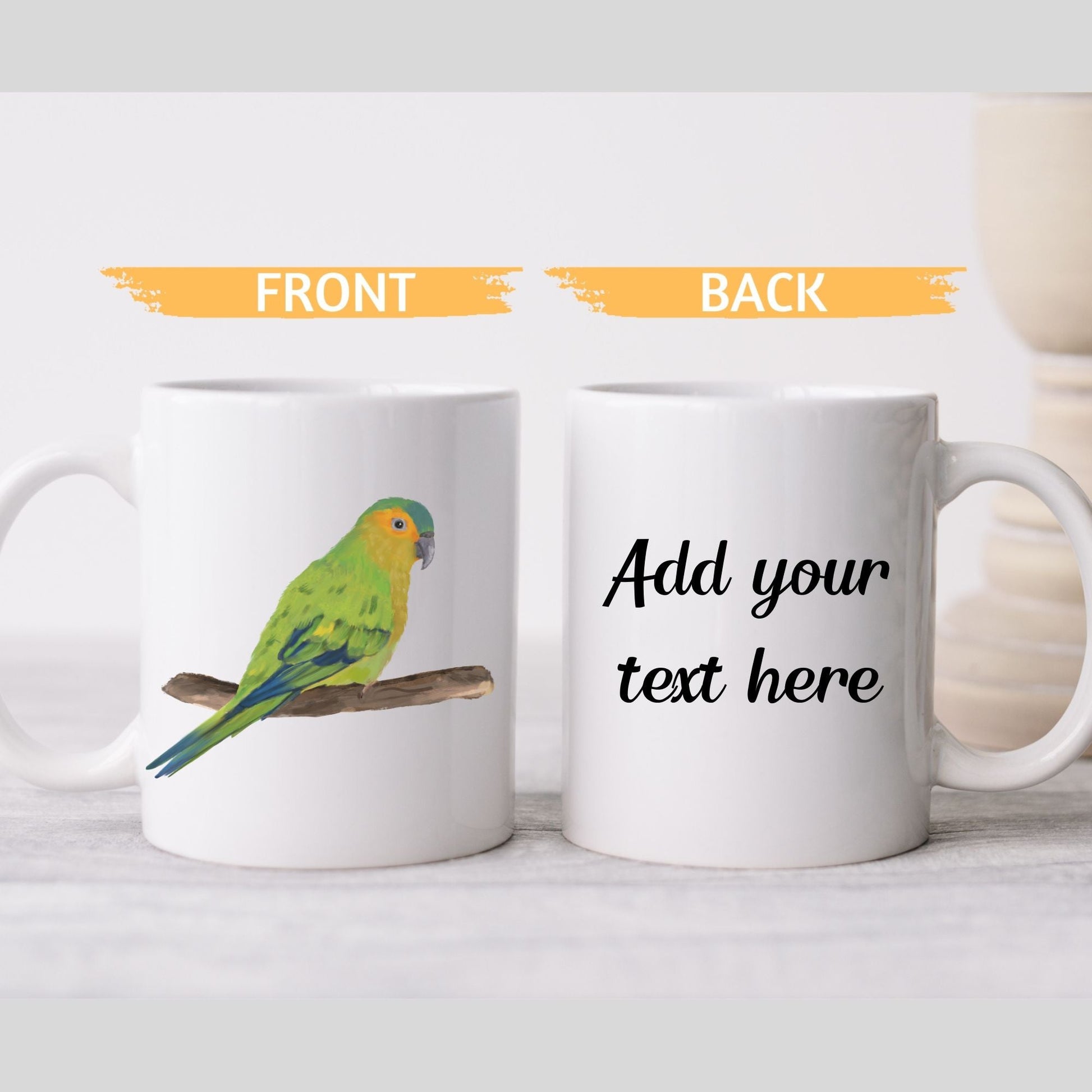 Brown - Throated Conure Mug - MerikaArt