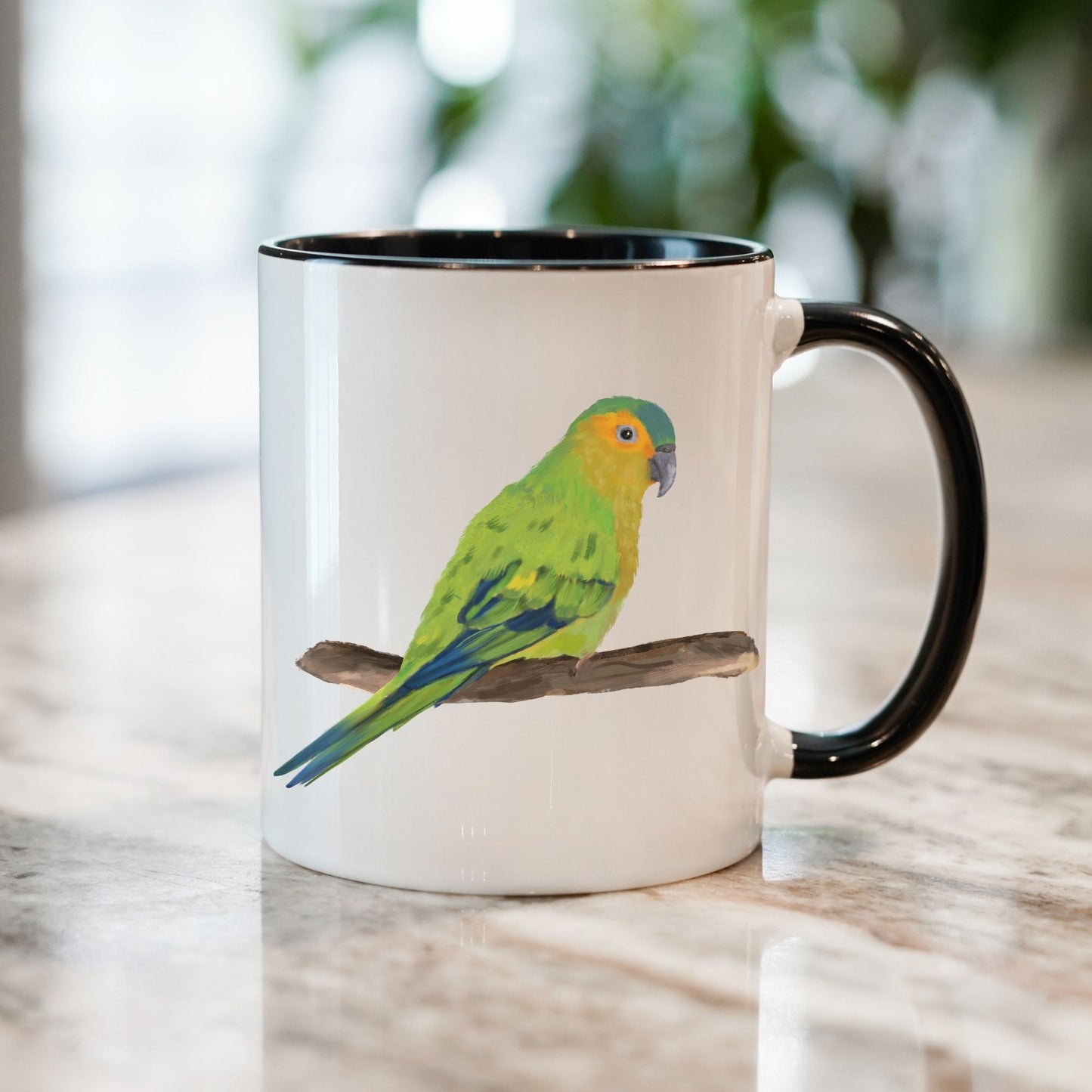 Brown - Throated Conure Mug - MerikaArt