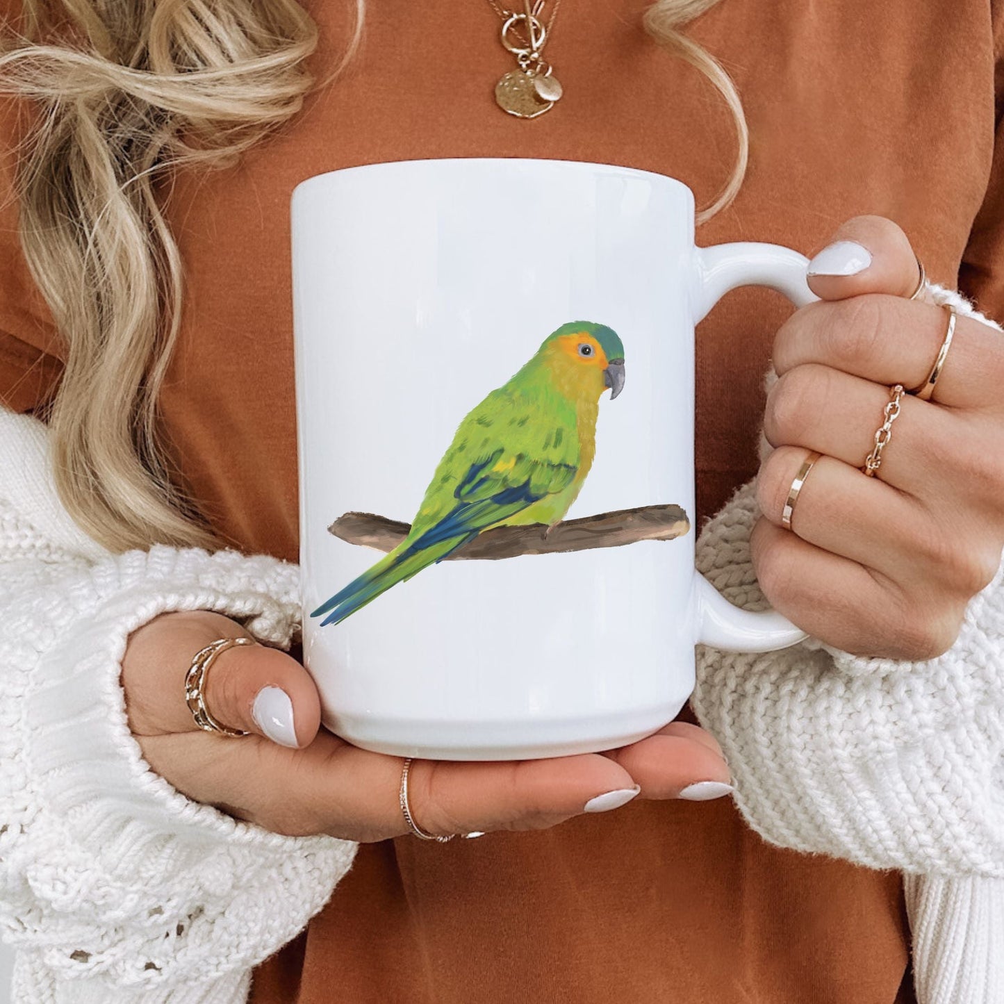 Brown - Throated Conure Mug - MerikaArt