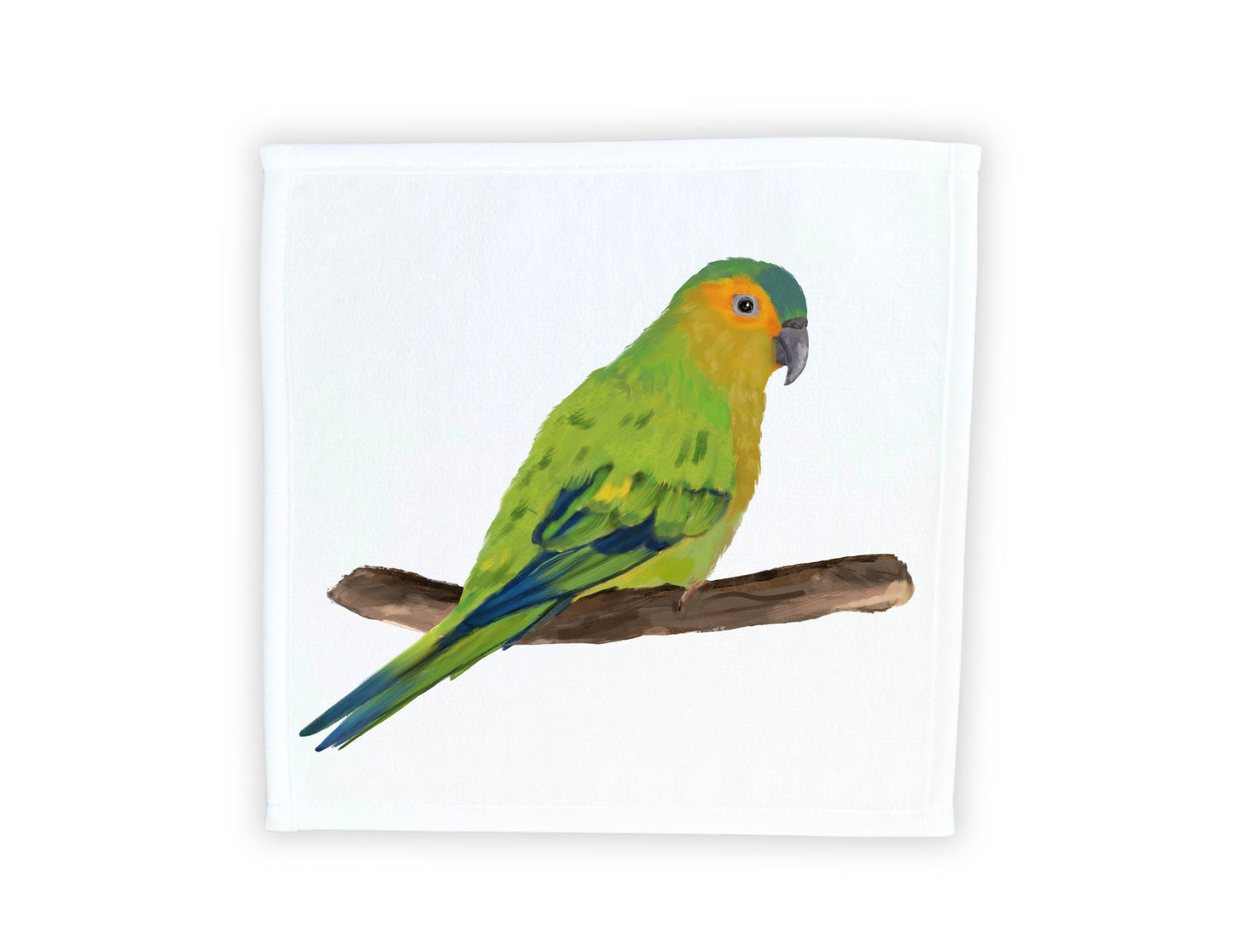 Brown - Throated Conure Washcloth - MerikaArt