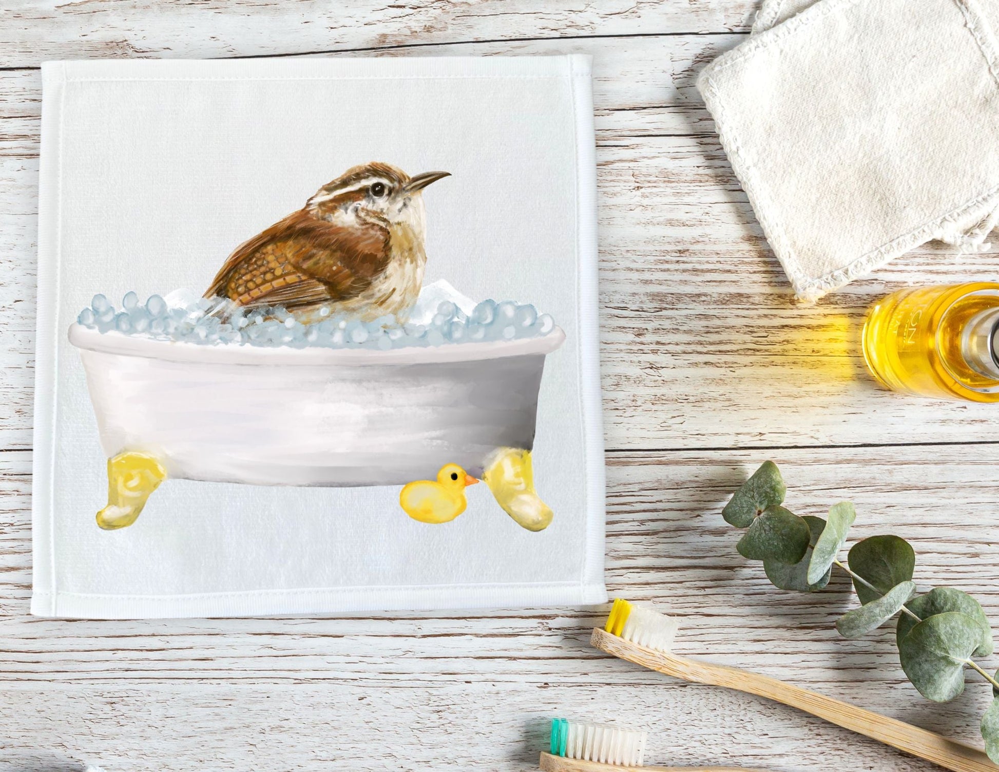 Bubble Bath Bird Washcloth – A Delightful Gift for Bird Lovers - MerikaArt