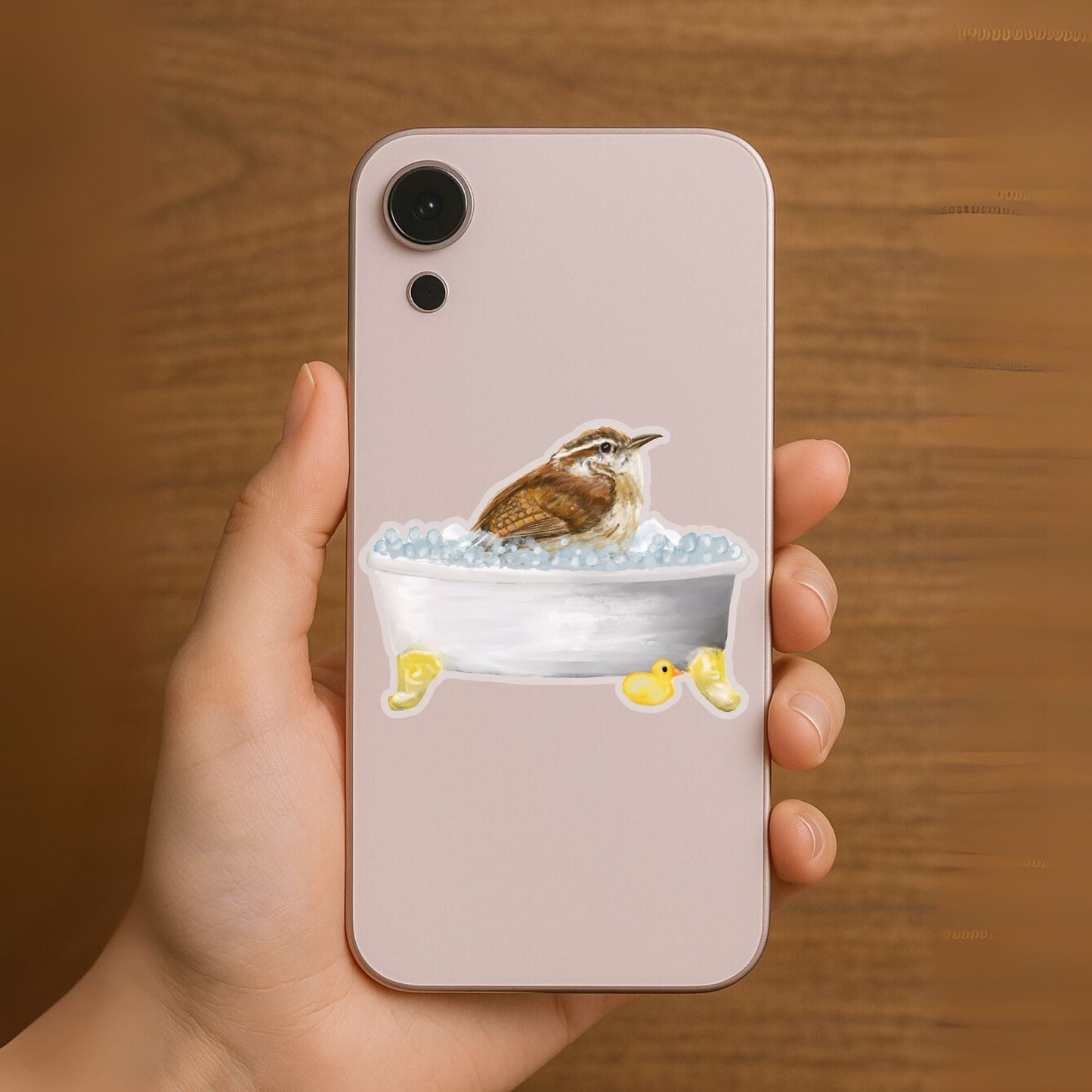 Bubble Bath Wren Vinly Sticker - MerikaArt