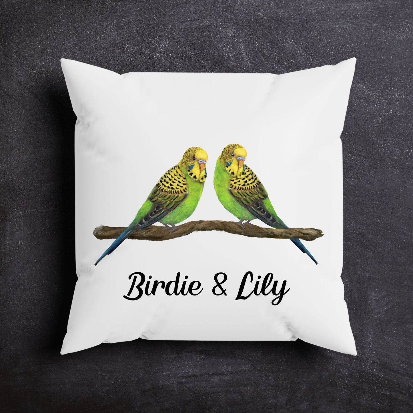 Budgerigar Bird Pillow - MerikaArt