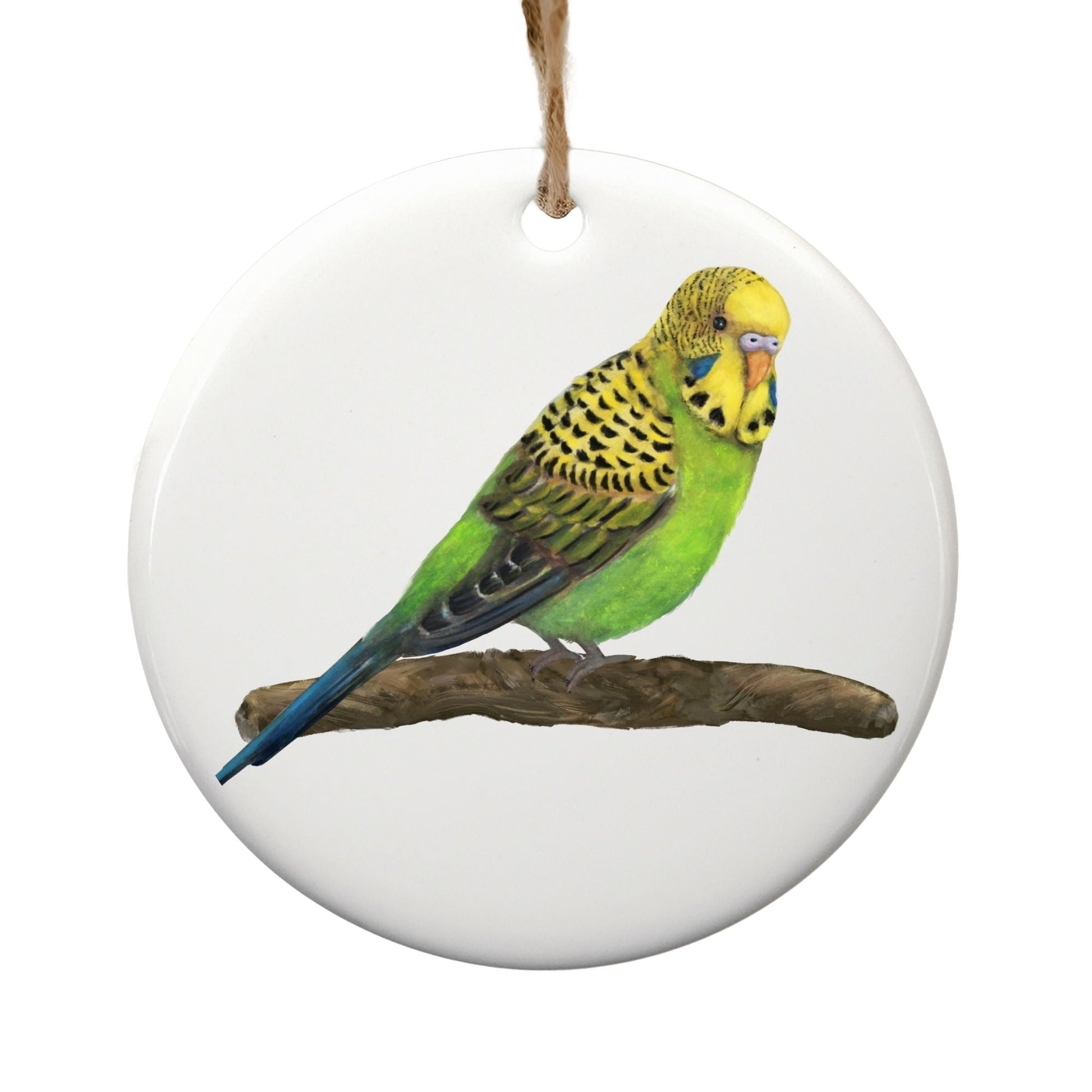 Budgerigar Ceramic Ornament - MerikaArt