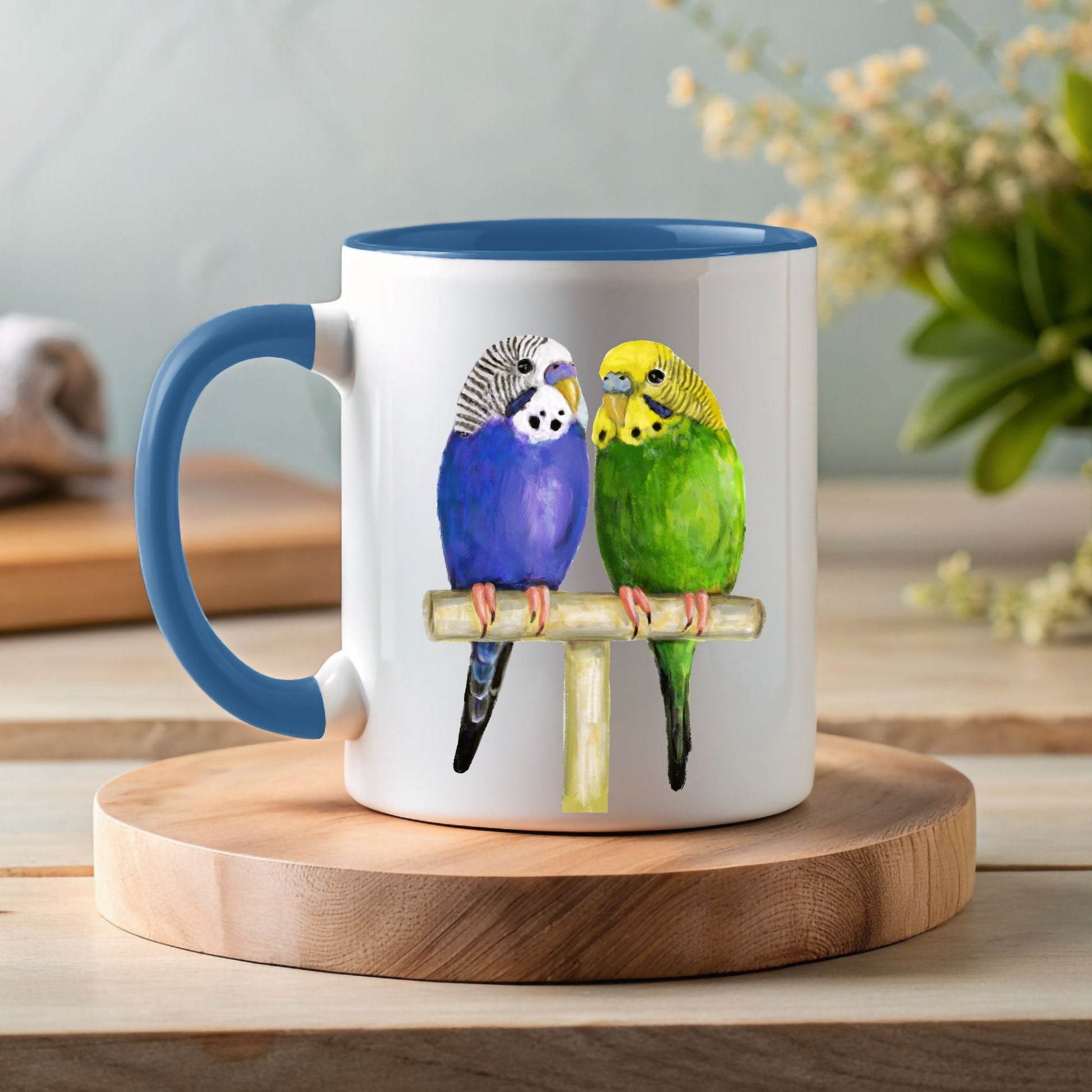 Budgerigar Pair Mug - MerikaArt