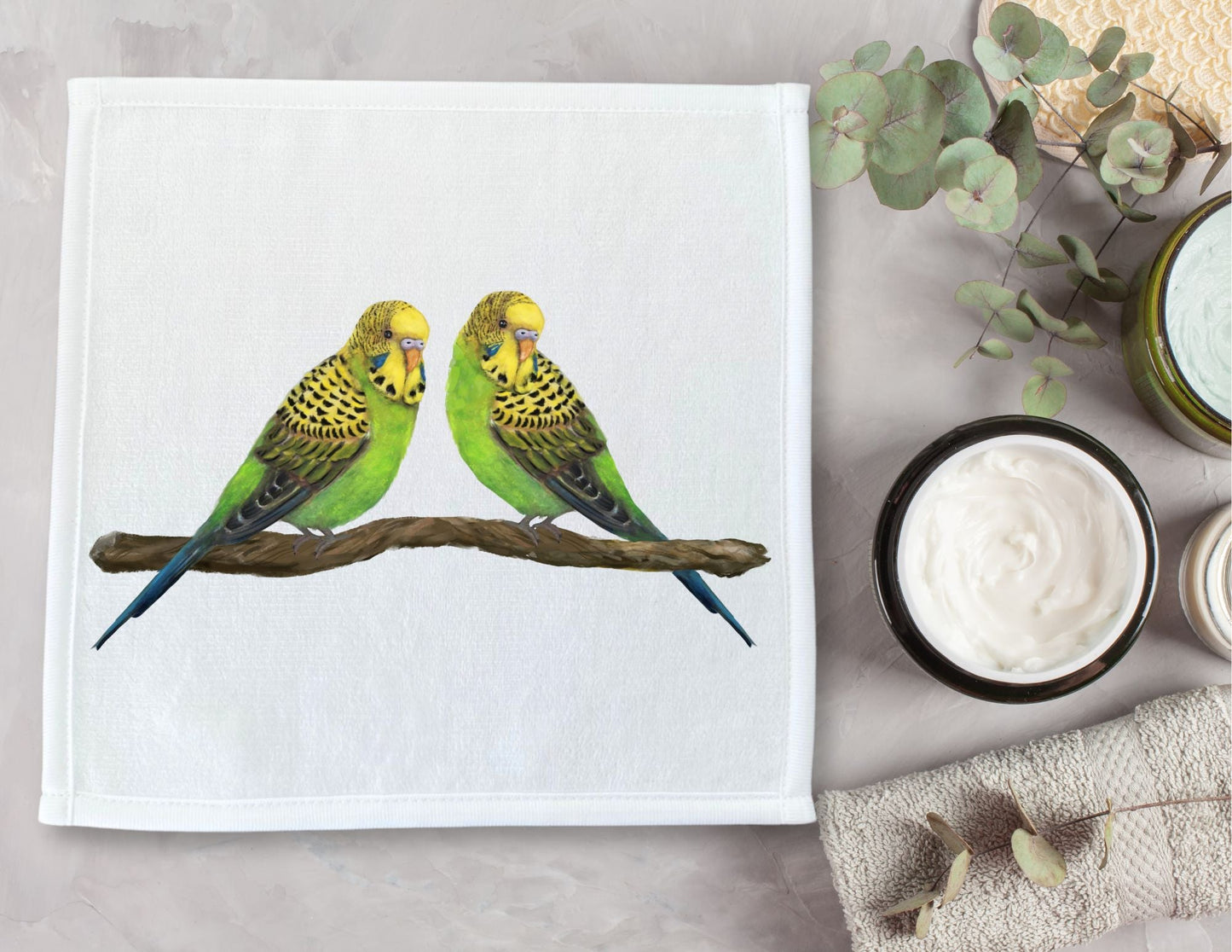 Budgerigar Parakeet Bird Washcloth - MerikaArt