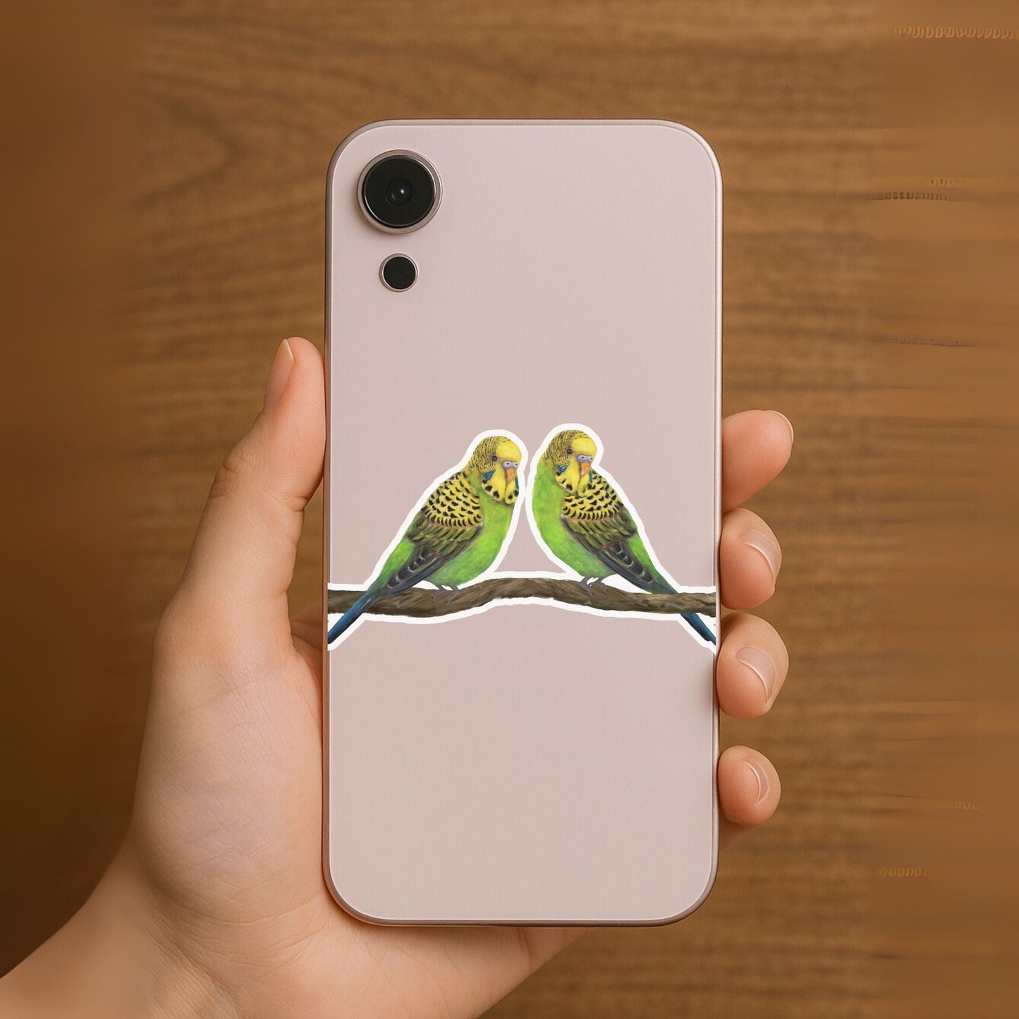 Budgerigar Parakeet Pair Sticker - MerikaArt