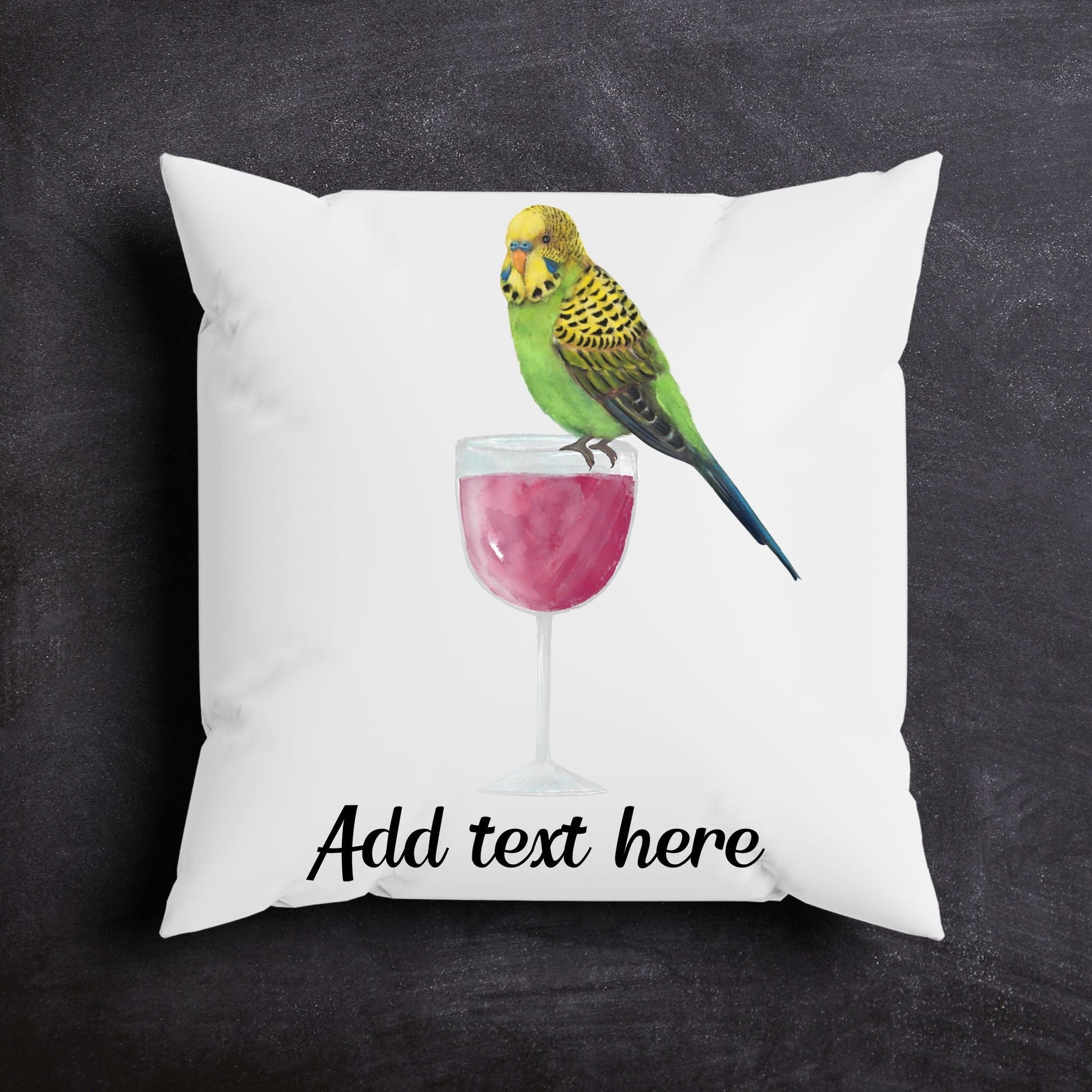 Budgie Bird Pillow - MerikaArt