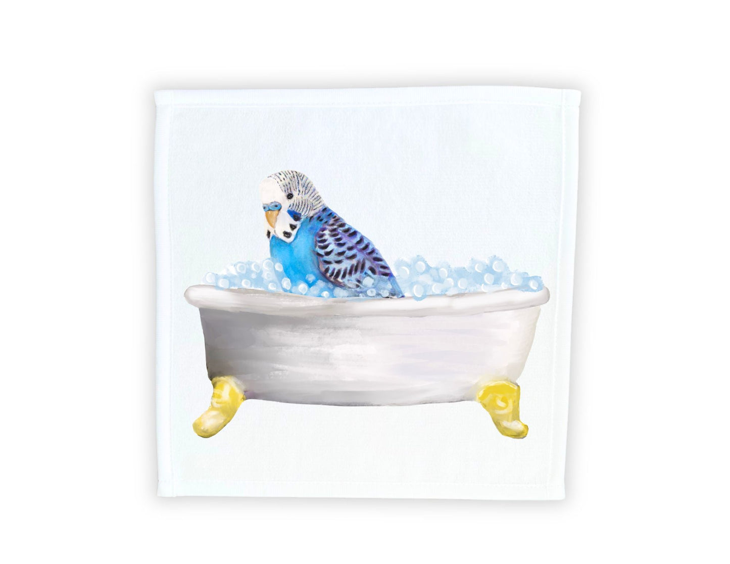 Budgie Bubble Bath Washcloth – A Delightful Gift for Bird Lovers - MerikaArt