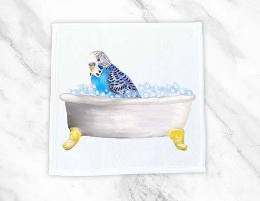 Budgie Bubble Bath Washcloth – A Delightful Gift for Bird Lovers - MerikaArt