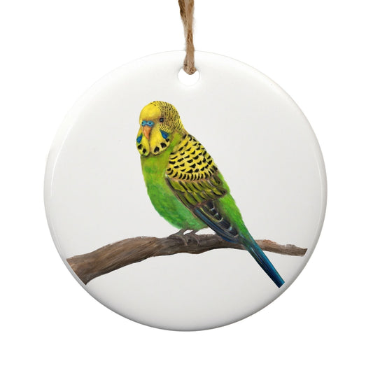 Budgie Ceramic Ornament - MerikaArt