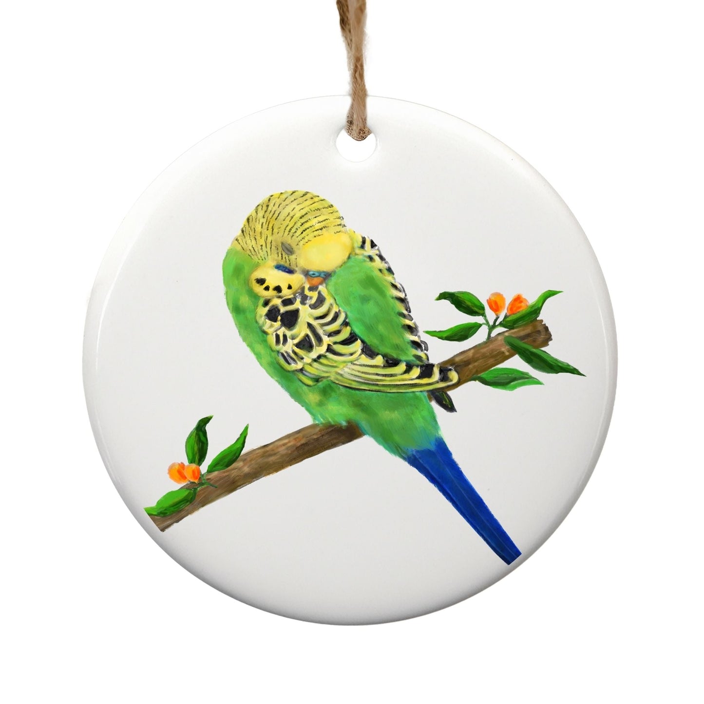 Budgie Ceramic Ornament - MerikaArt