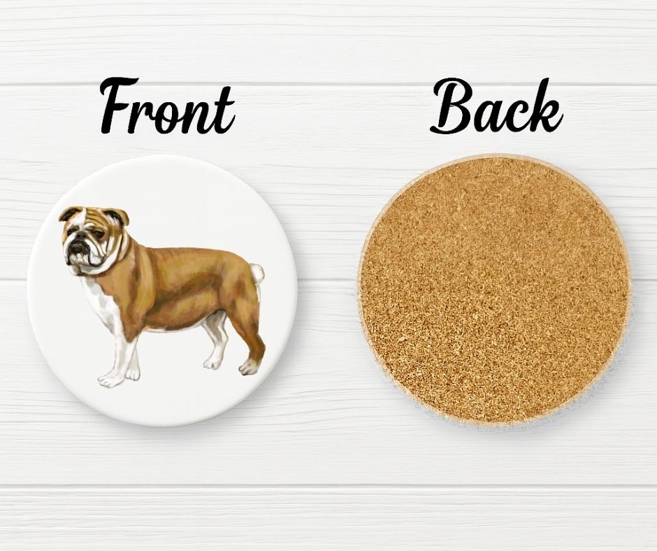 Bulldog Ceramic Coaster - MerikaArt