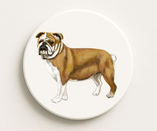 Bulldog Ceramic Coaster - MerikaArt