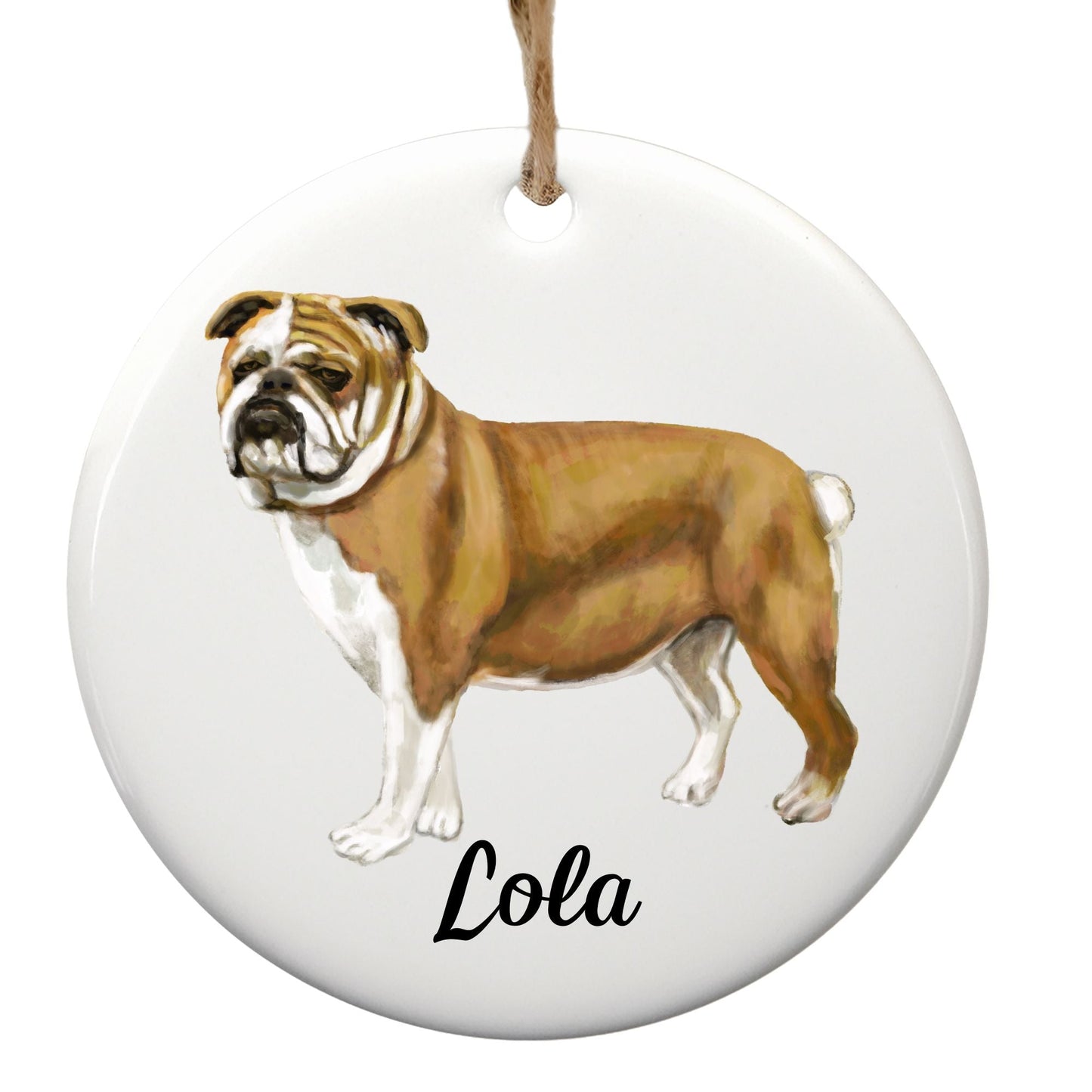 Bulldog Ceramic Ornament - MerikaArt