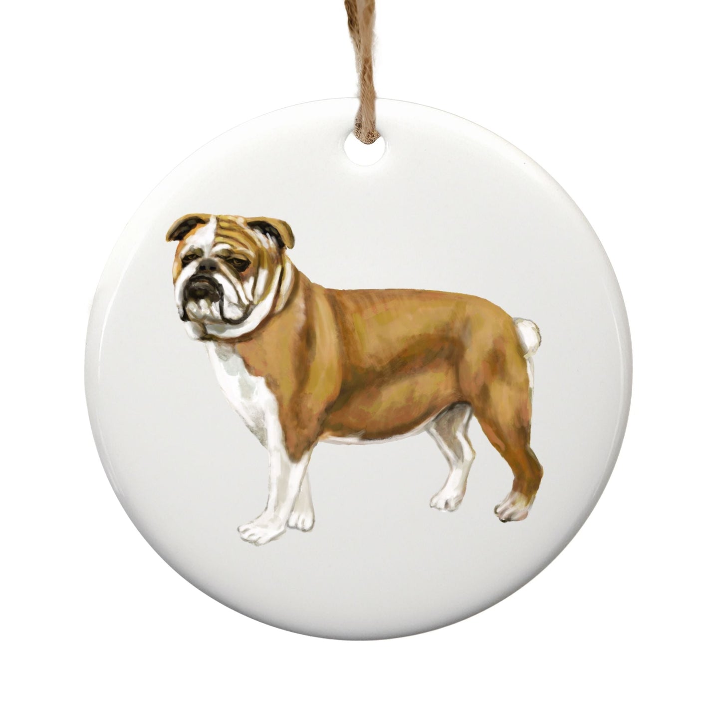 Bulldog Ceramic Ornament - MerikaArt