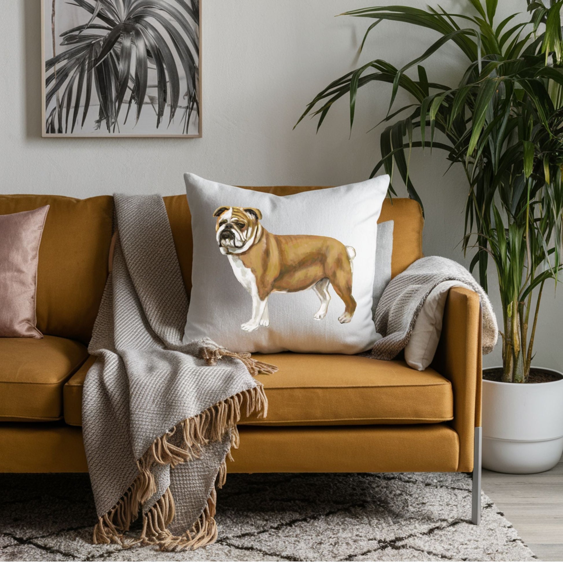 Bulldog Pillow - MerikaArt