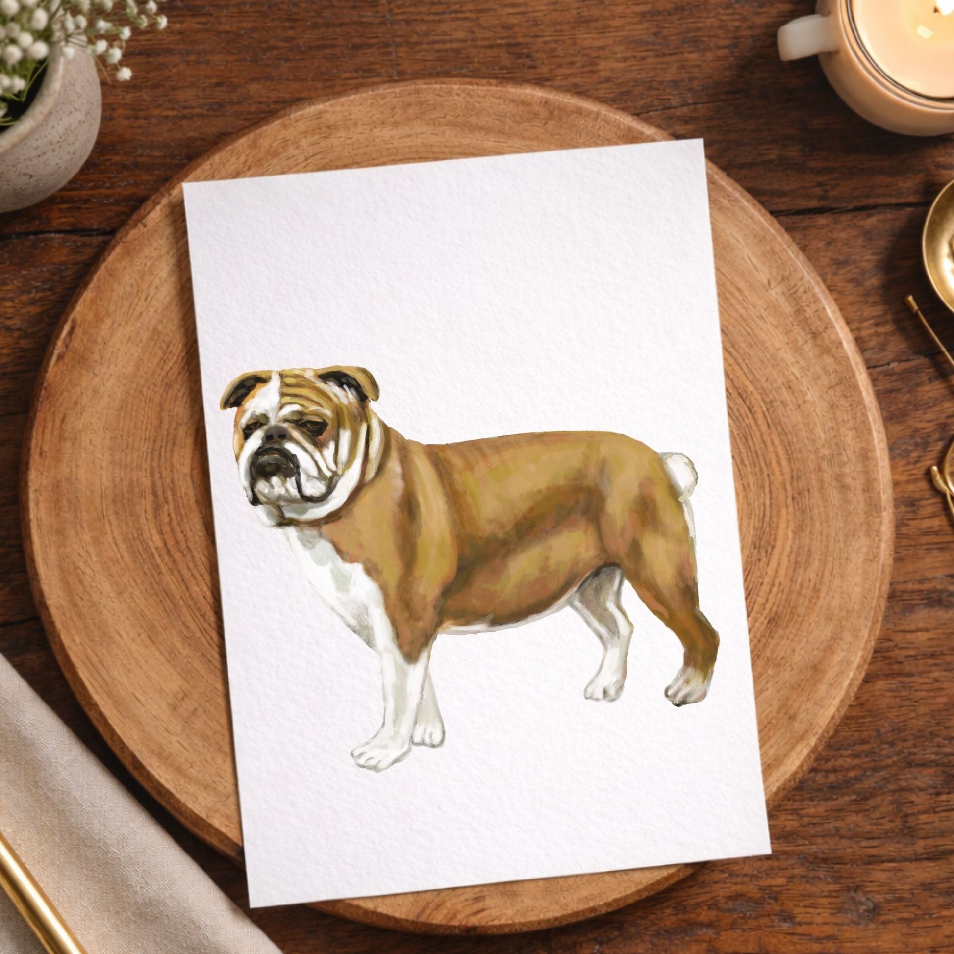 Bulldog Postcard - MerikaArt