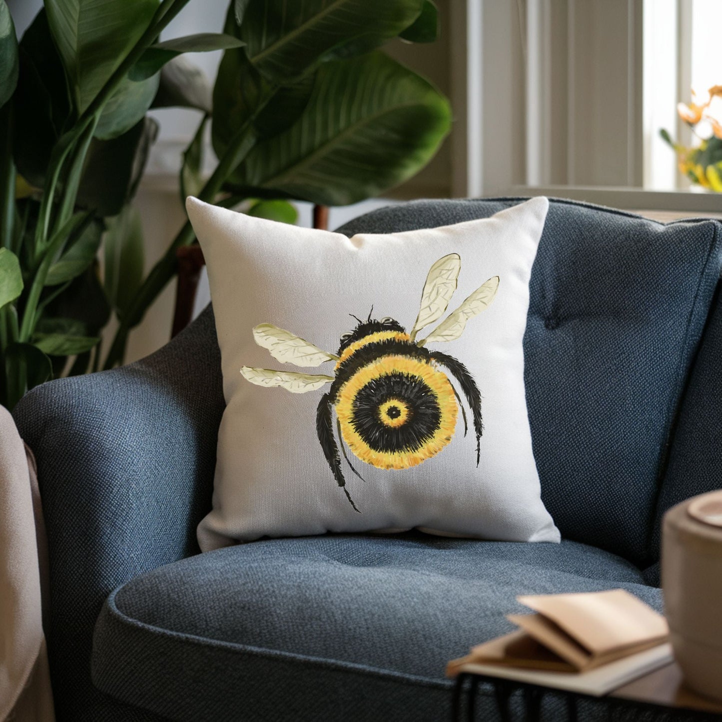 Bumble Bee Throw Pillow - MerikaArt