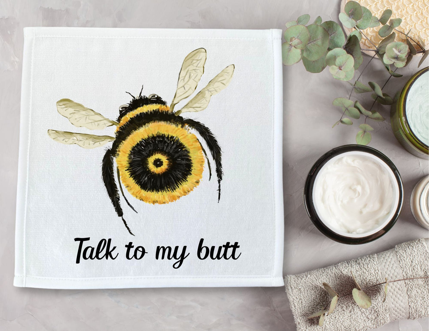 Bumble Bee Washcloth - MerikaArt