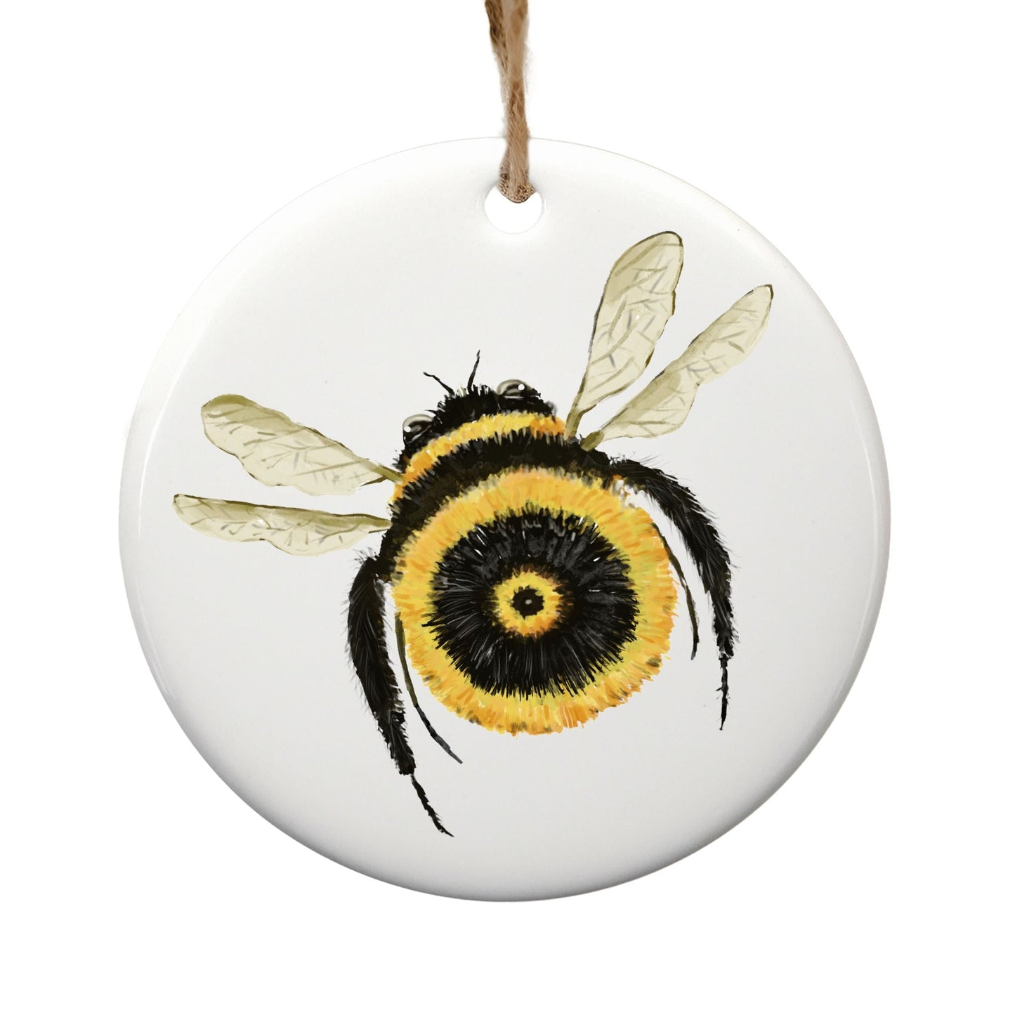 Bumblebee Ceramic Christmas Ornament - MerikaArt