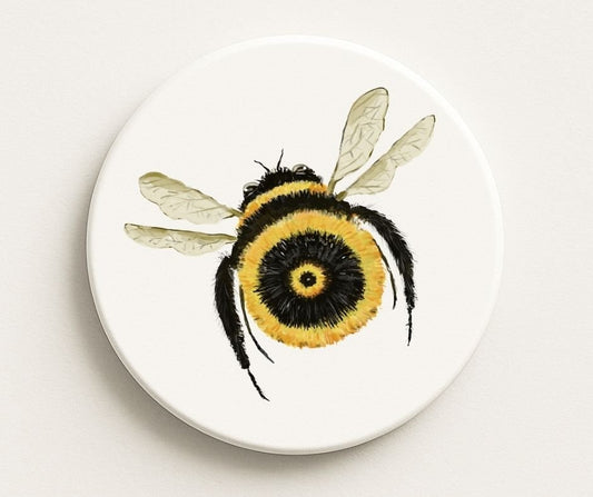 Bumblebee Ceramic Coaster - MerikaArt
