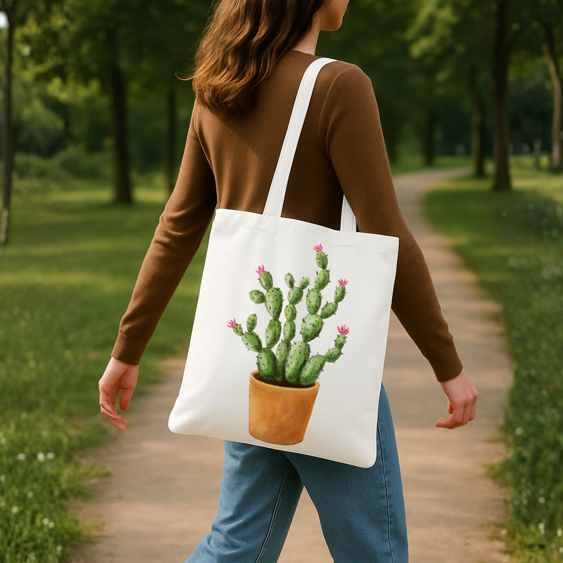 Cactus Canvas Tote Bag - MerikaArt