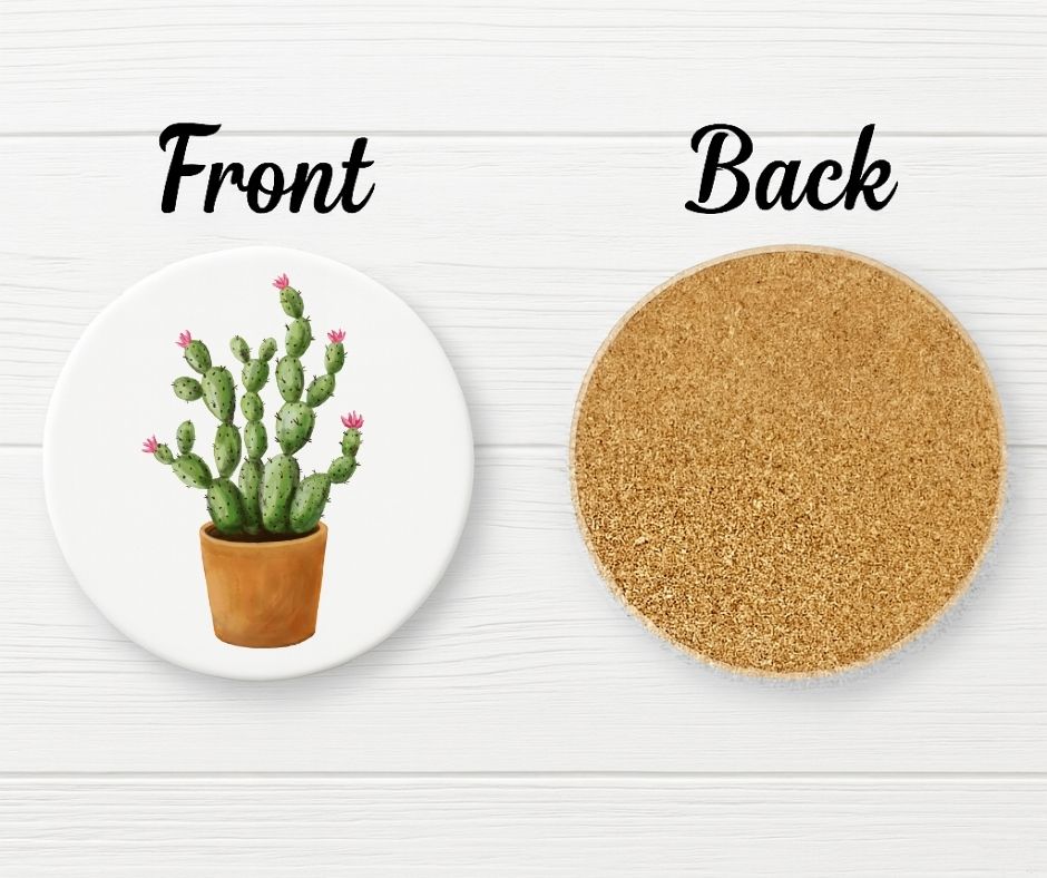 Cactus Ceramic Coaster - MerikaArt
