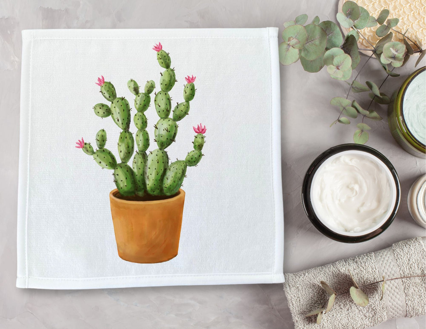 Cactus Washcloth - MerikaArt