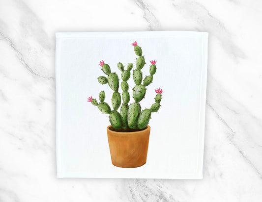 Cactus Washcloth | "Blooming Desert Charm" - MerikaArt